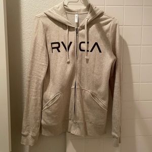 RVCA Zip Up Hoodie Color: Heather Oatmeal